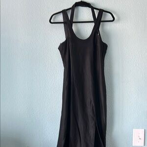 Elegant Black Sleeveless Halter Maxi Dress With Slit Size 13/14 From Windsor